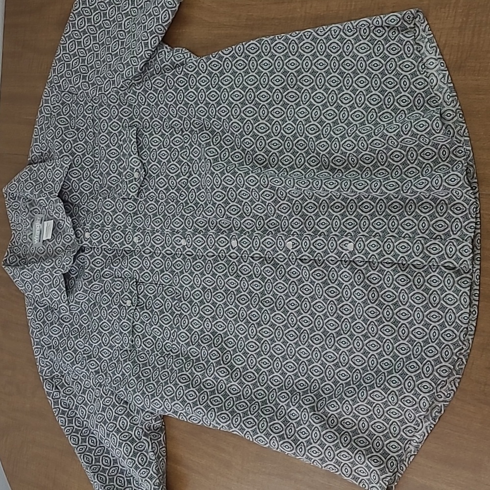 Men's Wrangler Wrancher shirt Size XlL gray/blue pattern with pearl snaps